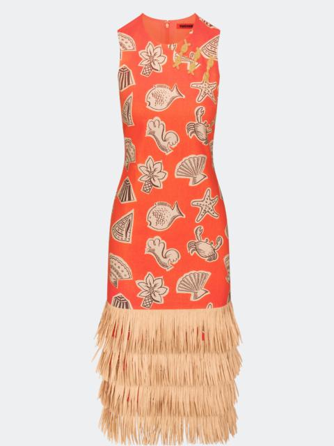 SIMONMILLER Jooni Linen Dress In Playful Sea Print