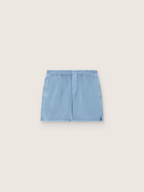 Golden Goose Unisex shorts in light blue cotton twill