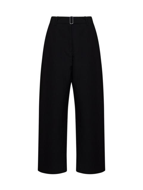 Studio Nicholson Black wool-blend Chatto curved-leg belted trousers
