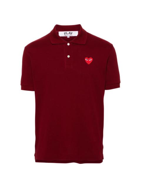 heart-patch cotton polo shirt