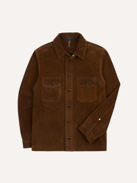 Drake's Brown Roughout Suede Overshirt