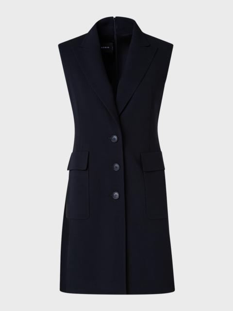 AKRIS Single-Breasted Sleeveless Mini Tuxedo Dress