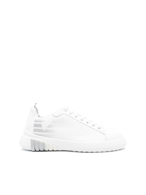 EMPORIO ARMANI logo-print leather sneakers