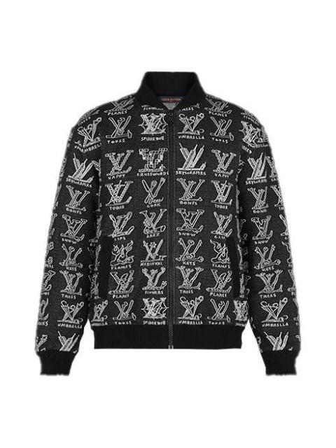 Louis Vuitton LOUIS VUITTON LV Jacquard Zipper Waist Jacket For Men Black 1A8GVC