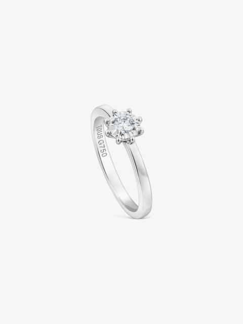 TOUS 18K white gold TOUS Les Classiques Ring with medium Diamond rosette. 0,15ct.