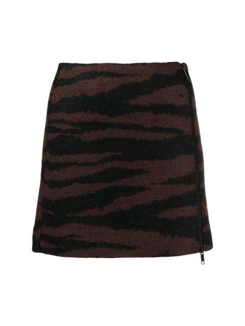 tiger-jacquard miniskirt