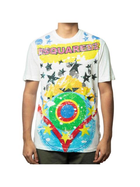 DSQUARED2 Splatter Star Print T-Shirt "White" S74GD0207 S22507 100