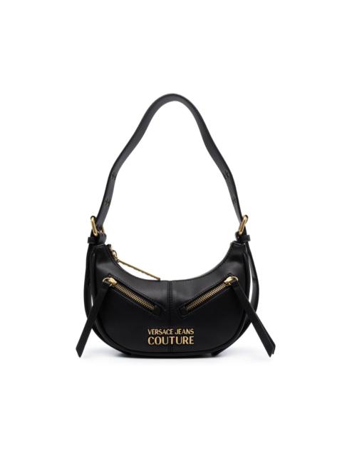 logo-lettering faux-leather shoulder bag