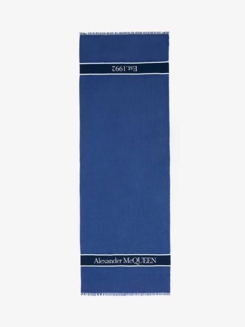 Alexander McQueen Men's Summer Logo Stole in Ocean