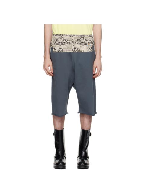Gray Paneled Shorts