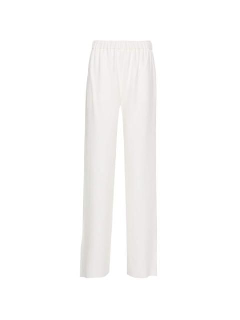 wide-leg cady-texture silk trousers