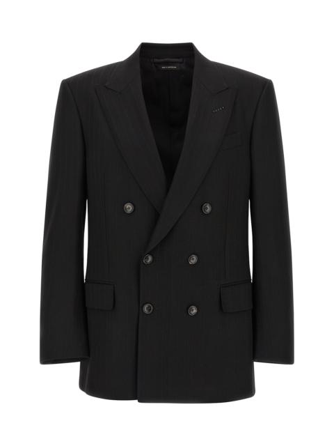 Satin Striped Blazer