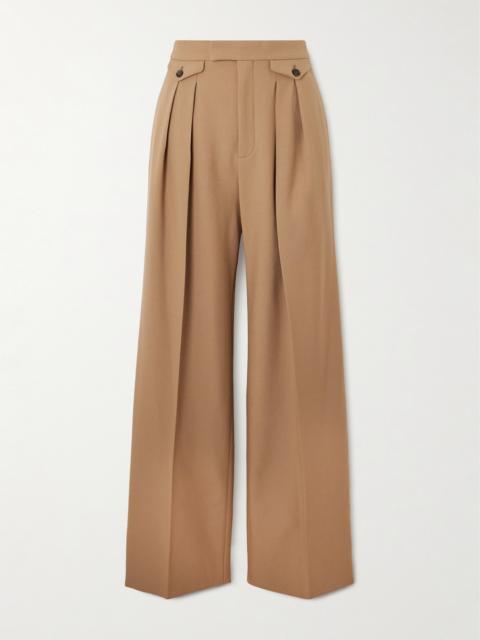 Chloé Pleated Wool-gabardine Wide-leg Pants