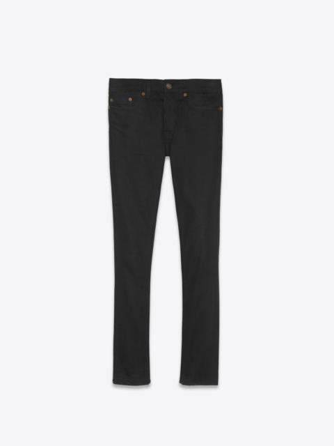 SAINT LAURENT skinny-fit jeans in used black denim