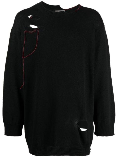 Yohji Yamamoto hole-detail long-sleeve jumper