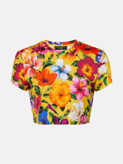 Dolce & Gabbana Floral cotton crop top