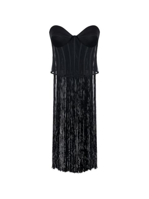 ELISABETTA FRANCHI tulle fringe bustier top