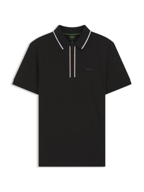 BOSS ACTIVE SLIM-FIT POLO SHIRT IN MOISTURE-WICKING STRETCH COTTON