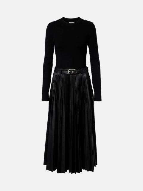 SIMKHAI Abilene knitted pleated midi dress