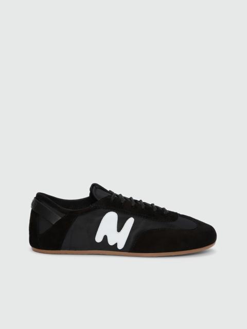 MSGM Black Super Flat suede sneakers