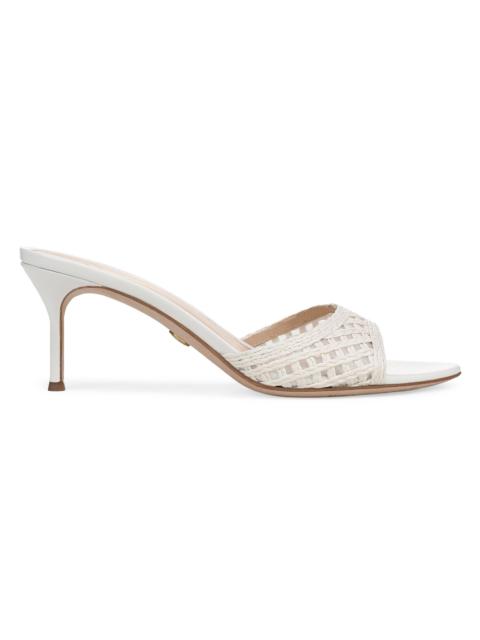 VERONICA BEARD Women's Tia 65MM Lattice Faux-Raffia Sandals - Coconut