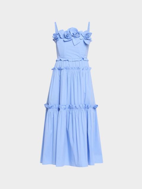 AKNVAS Rach Pinstripe Poplin Midi Dress