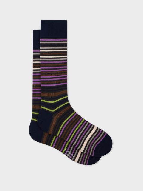 Paul Smith Navy Multi-Stripe Socks