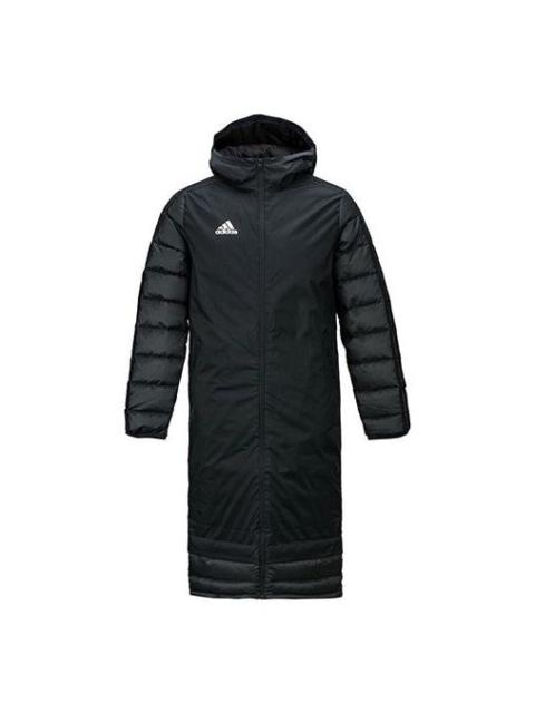 adidas Soccer/Football Training Sports protection against cold Stay Warm hooded Down Jacket Black BQ