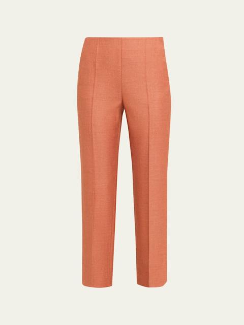 GIORGIO ARMANI Button-Hem Straight-Leg Ankle Trousers
