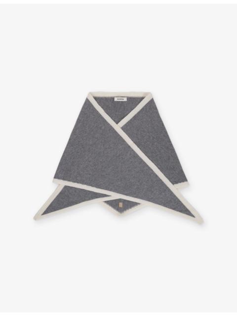 Sandro Two-Tone Wool and Cashmere Triangle Scarf