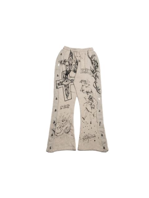 HELLSTAR GRAFFITI MIRROR FACE SWEATPANTS (GREY)