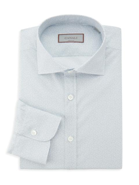 Canali Men's Micro Floral Modern-Fit Shirt - Light Blue