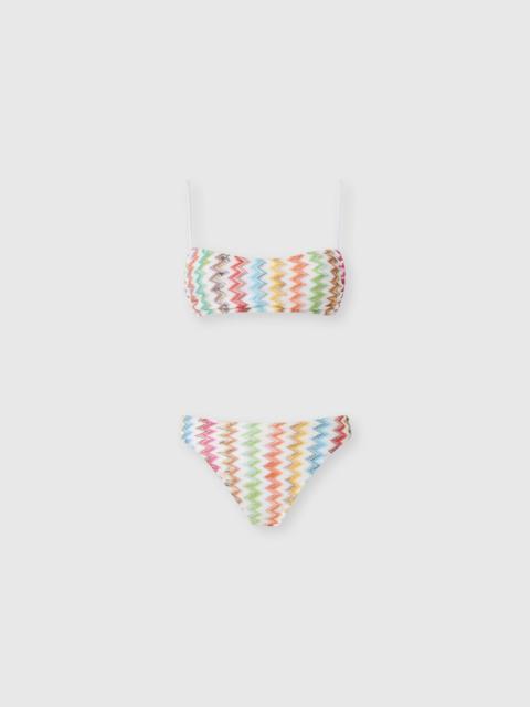 Missoni Bikini in lamé viscose with micro zigzag pattern and high-waisted bottoms