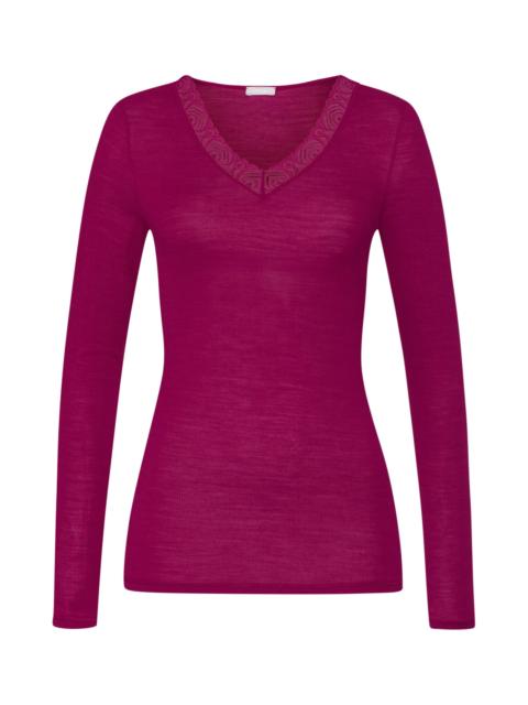 HANRO Woolen Lace Lace Trim Wool And Silk Top
