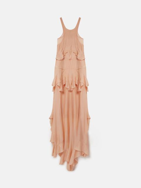 Sleeveless Tiered Silk Maxi Dress