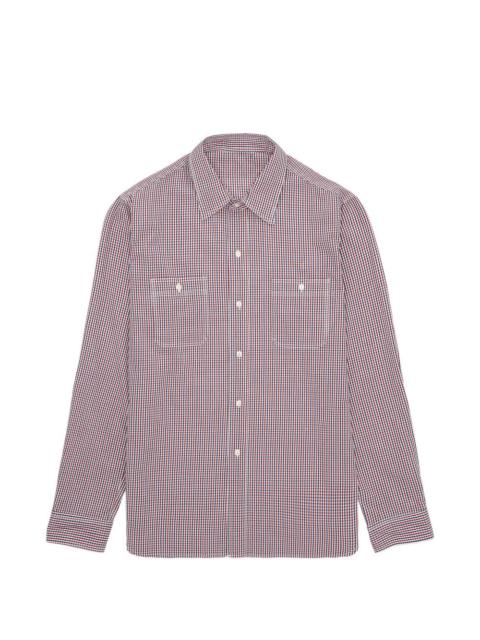 FORTELA Work plaid patch-pocket shirt