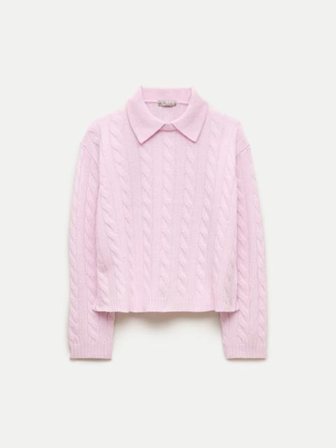 J.CREW Cable-knit sweater-polo in vintage wool