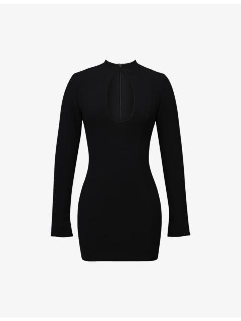 House of CB Lotus Keyhole-Detail Stretch-Crepe Mini Dress