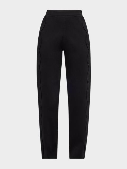 ULLA JOHNSON Asher Scalloped Straight-Leg Pants