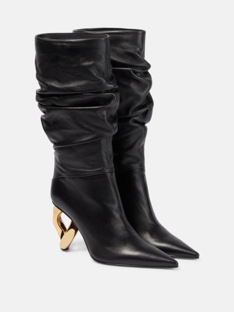 JW Anderson chain-heel ruched boots