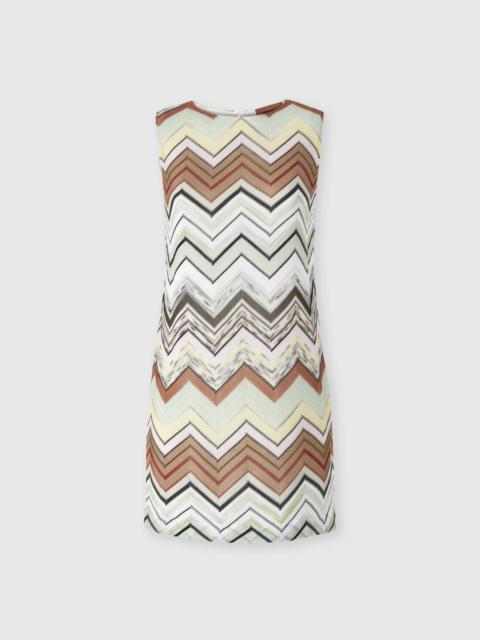 Missoni Sleeveless Chevron Viscose and Cotton Mini Dress