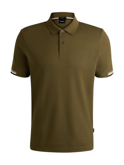 BOSS REGULAR-FIT POLO SHIRT WITH RUBBERIZED LOGO