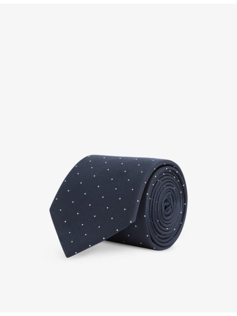 REISS Liam polka-dot woven tie