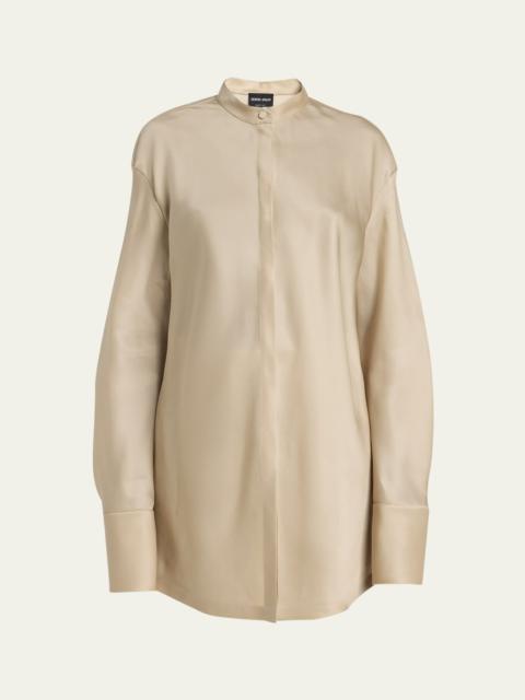 GIORGIO ARMANI Organdy Button Down Blouse