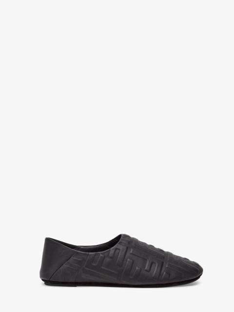 FENDI Black nappa leather slippers