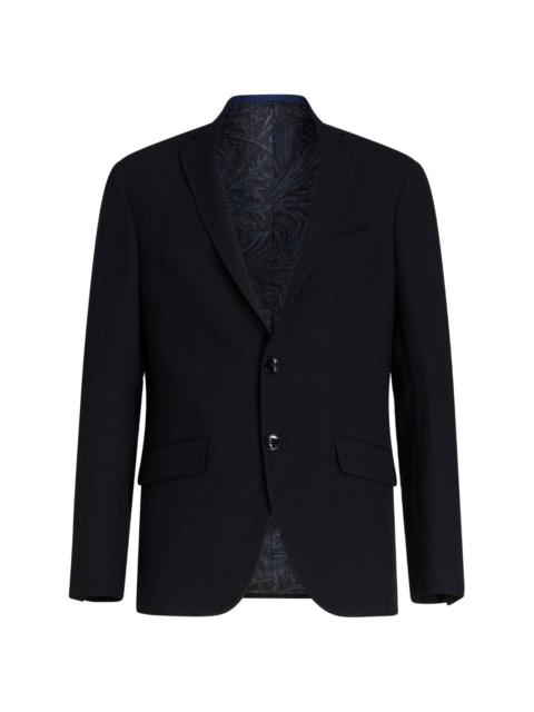 Etro notched-lapels virgin wool-blend blazer