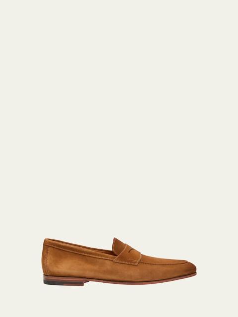 Santoni Men's Carlos Suede Penny Loafers