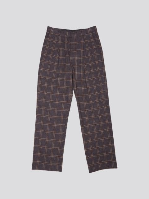 R13 RELAXED TROUSER - DARK BROWN PLAID - R13