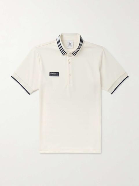 adidas Originals Striped Logo-Appliquéd Jersey Polo Shirt