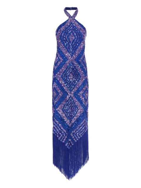 Taller Marmo Nina fringed-geometric midi dress